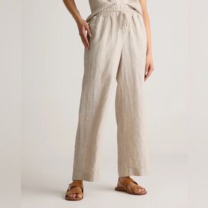Quince 100% European Linen Wide Leg Pants Size Large, Flax, Excellent